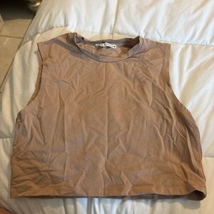 Sleeveless Tan Crop Top